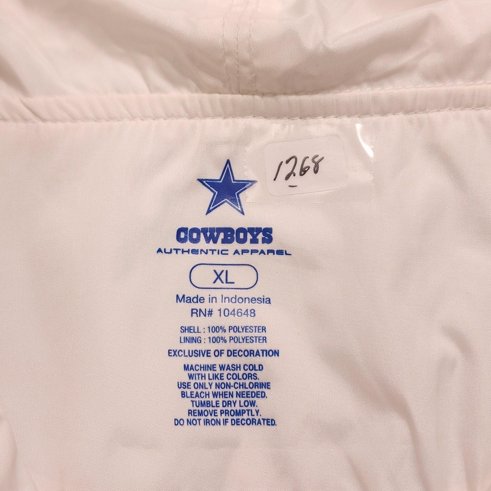Dallas Cowboys Jacket Mens XL White Hooded Full Zip NFL Football - Picture 4 of 9